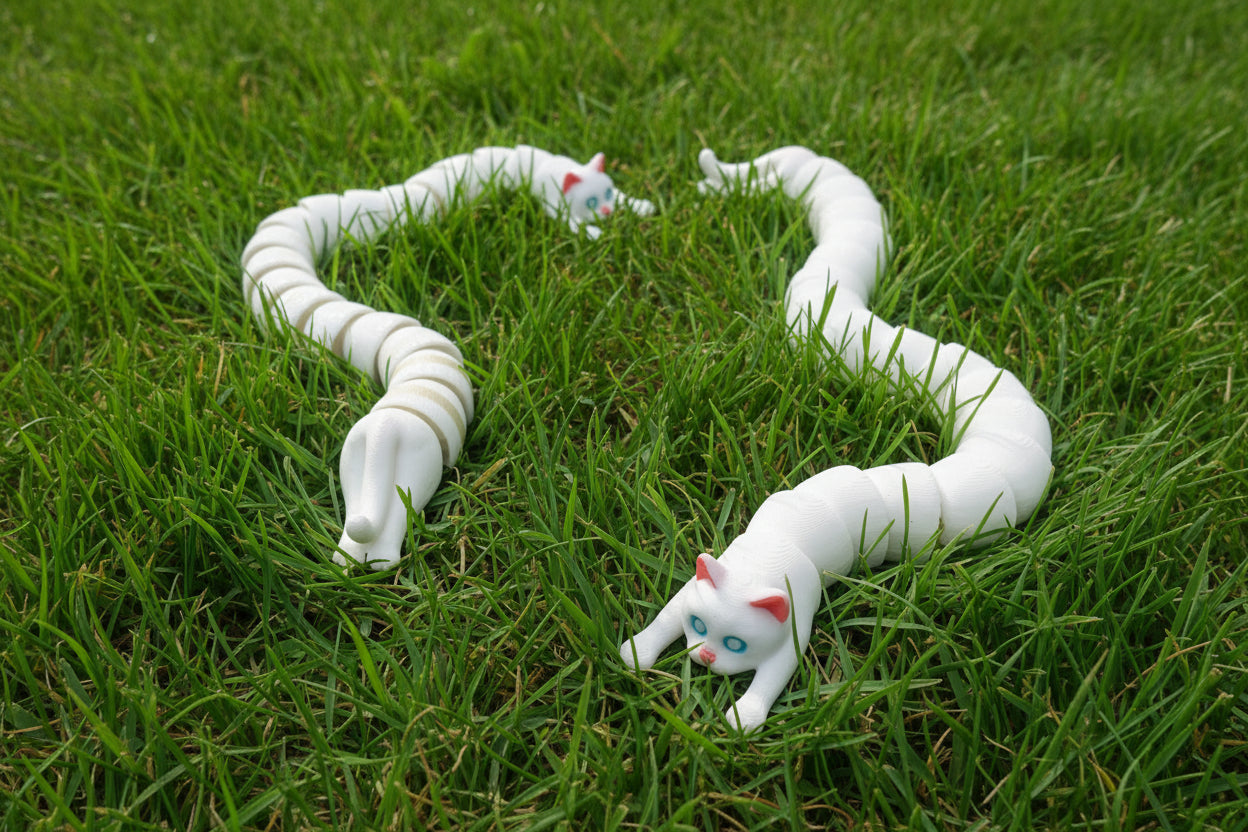 Articulated White Long Cats